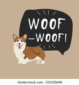 Dog welsh corgi pembroke vector illustration 