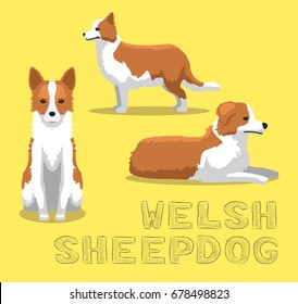 Dog Welsh Sheepdog Cartoon Vector Illustration