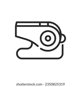 Dog Whistle Icon. Vector Linear Illustration of Training and Communication Aid for Canine Obedience. 