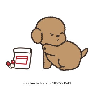 The dog who don't like taking medicine.