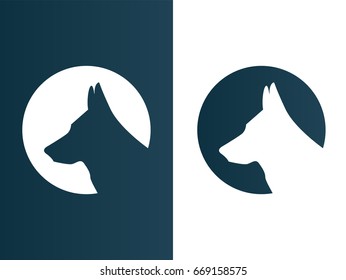 Dog Wolf Logos set minimalist Icon - Isolated Illustration