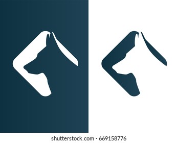 Dog Wolf Logos set minimalist Icon - Isolated Illustration