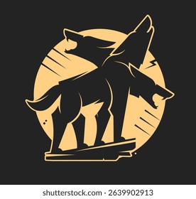 Dog, Wolf, Werewolf Head Silhouette - cut out vector dog or wolf icon, logo, tattoo, sticker