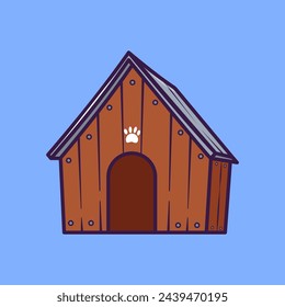 Dog Wood House Cartoon Vector Icon Illustration Animal Object Icon Premium Vector