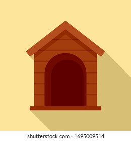 Dog wood house icon. Flat illustration of dog wood house vector icon for web design