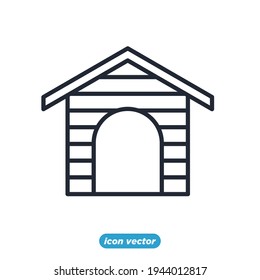 Dog wood house icon. pet dog wood house symbol template for graphic and web design collection logo vector illustration