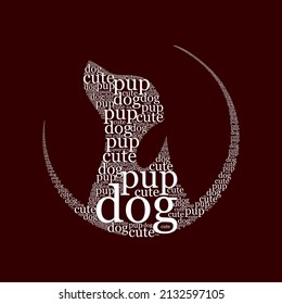 Dog wordcloud or wordart vector illustration design