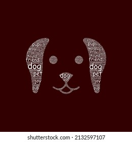 Dog wordcloud or wordart vector illustration design