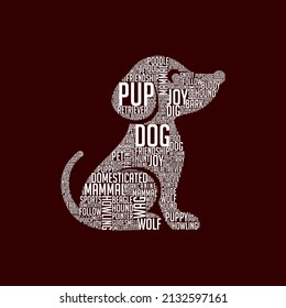 Dog wordcloud or wordart vector illustration design