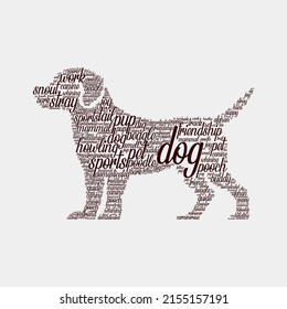 Dog wordcloud or wordart vector illustration design