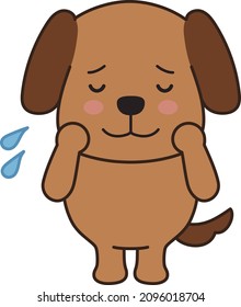 Dog worried something. Vector illustration isolated on a white background.