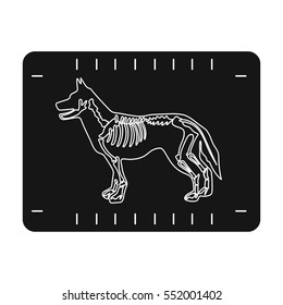 Dog x-ray icon in black style isolated on white background. Veterinary clinic symbol stock vector illustration.