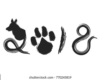 dog year 2018 calligraphy background