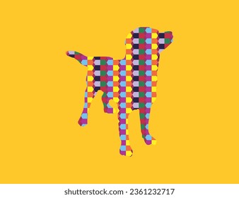 dog yellow background colored pattern
