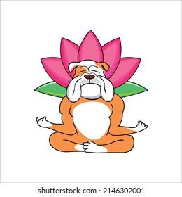 dog yoga character vector illustration. meditation sign and symbol.