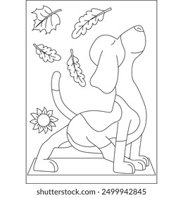 dog yoga exercise coloring book page for kids or grown adults creative coloring mindful relaxation activity