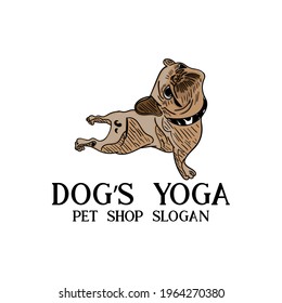 dog yoga illustration logo vector.