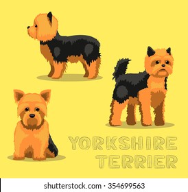 Dog Yorkshire Terrier Cartoon Vector Illustration