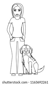 Dog and young woman