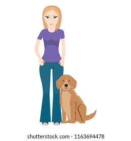 Dog and young woman