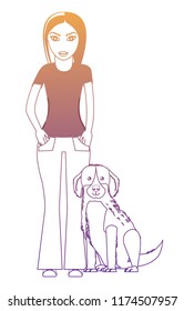 Dog and young woman