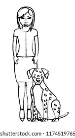 Dog and young woman