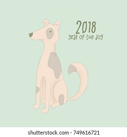 Dog zodiac sign of  2018 year, Chinese New year calendar 