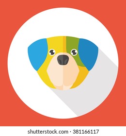 dog zoo animal flat icon