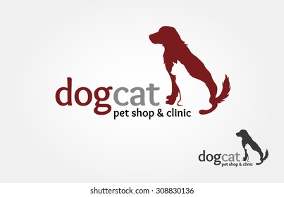 DogCat Pet Shop  Clinic Vector Logo Template. This logo could be use as logo of pet shop, pet clinic, or others 