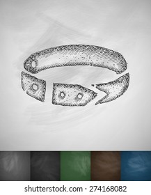 dog-collar icon. Hand drawn vector illustration. Chalkboard Design