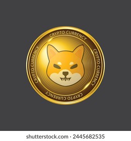 Doge coin gold coin shiba icon design