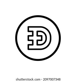 Icono de moneda de perro. Doge Coin
