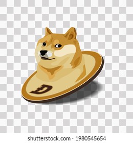 Doge Coin Icon With Dog Face
