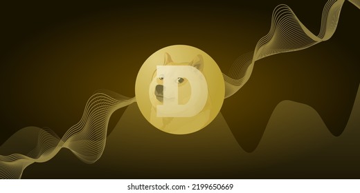 DOGE Dogecoin blockchain abstract background digital cryptocurrency