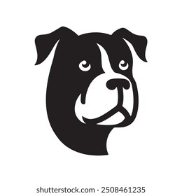 Doge face logo vector silhouette. black dog logo design