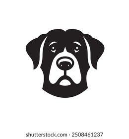 Doge face logo vector silhouette. black dog logo design