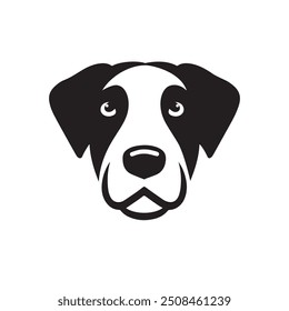 Doge face logo vector silhouette. black dog logo design