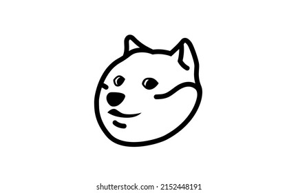 Doge Icon Vector Icon Simple Perfect Pixel Outline Design With White Background Good For Pet Shop