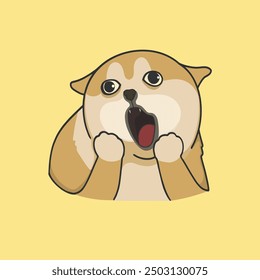 Doge Meme Sticker Vector Cartoon Cute Illustration