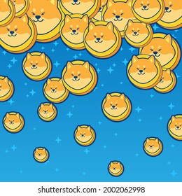 Dogecoin character pattern. Cyrpto currency