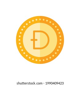 Dogecoin, Coin Flat Icon Logo Illustration Vector Isolated. Bitcoin, Cryptocurrency, and Mining Icon-Set. Suitable for Web Design, Logo, App, and Upscale Your Business.