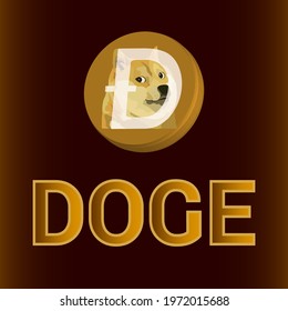 Dogecoin coin with coin i icon, icon