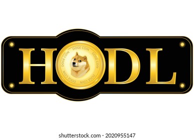 Dogecoin Crypto Currency, Doge Coin Hodler, For Web, Banner, Poster, Etc. Vector Eps 10