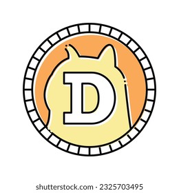 dogecoin cryptocurrency coin color icon vector. dogecoin cryptocurrency coin sign. isolated symbol illustration