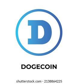 Dogecoin Cryptocurrency coin icon. DOGE coin symbol. Cryptocurrency vector icon. Flat Vector illustration - Vector