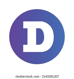 Dogecoin Cryptocurrency coin icon. DOGE coin symbol. Cryptocurrency vector icon. Flat Vector illustration - Vector