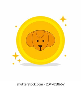 Dogecoin cryptocurrency icon isolated in a white background.