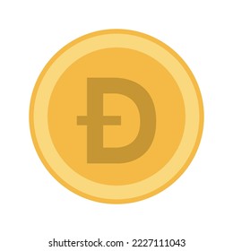 Dogecoin DOGE cryptocurrency golden coin isolated on white background vector illustration.ai