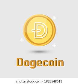 Dogecoin (Doge) cryptocurrency icon. Gold Dogecoin cryptocurrency. Illustration for logo adaptation design web site mobile app, EPS10. svg
