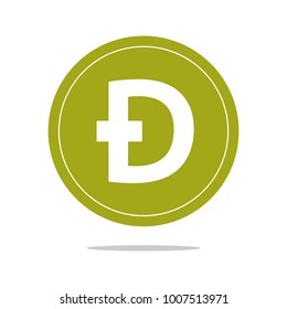 Dogecoin (DOGE) cryptocurrency icon. Vector.